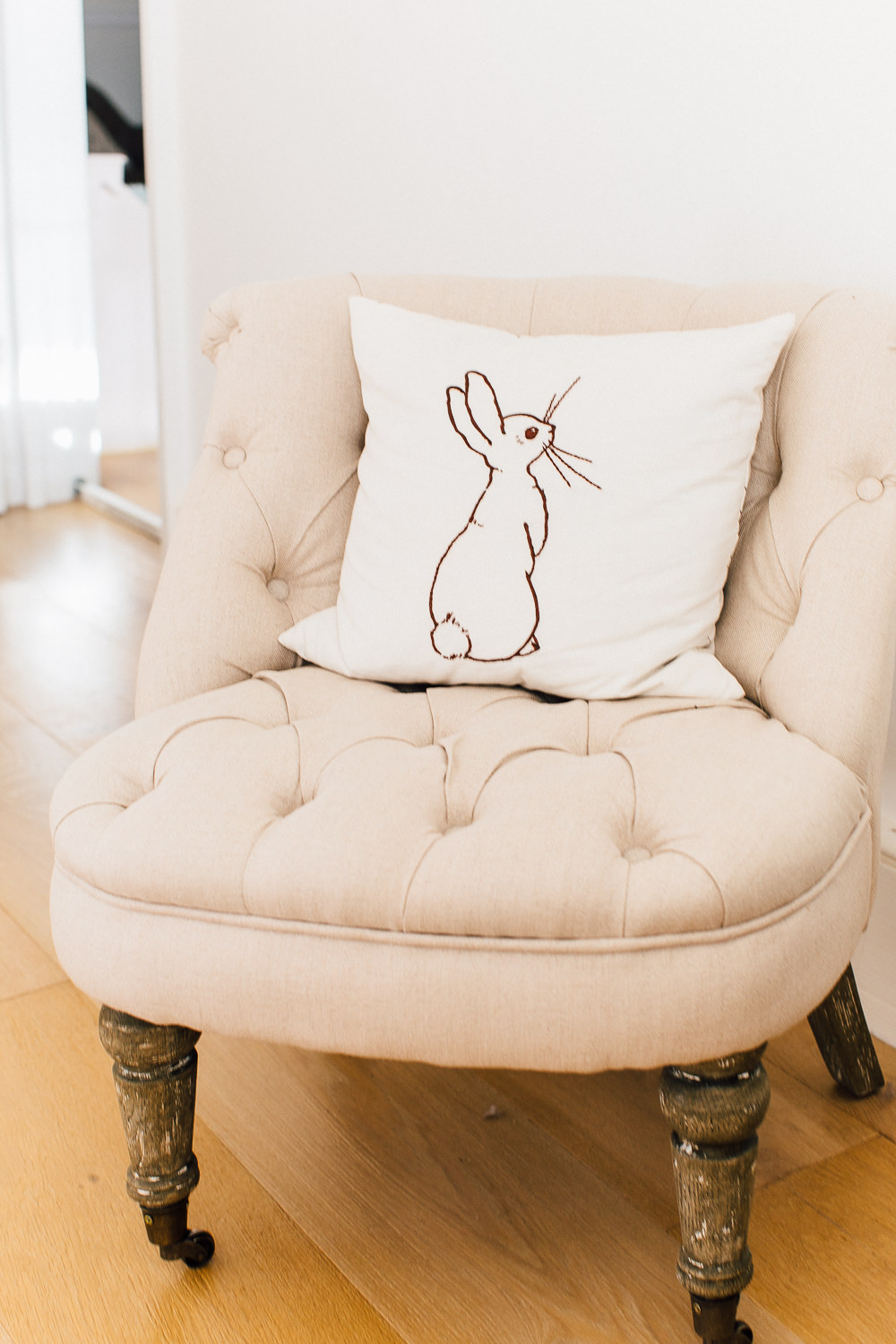 Belle and Boo rabbit cushion