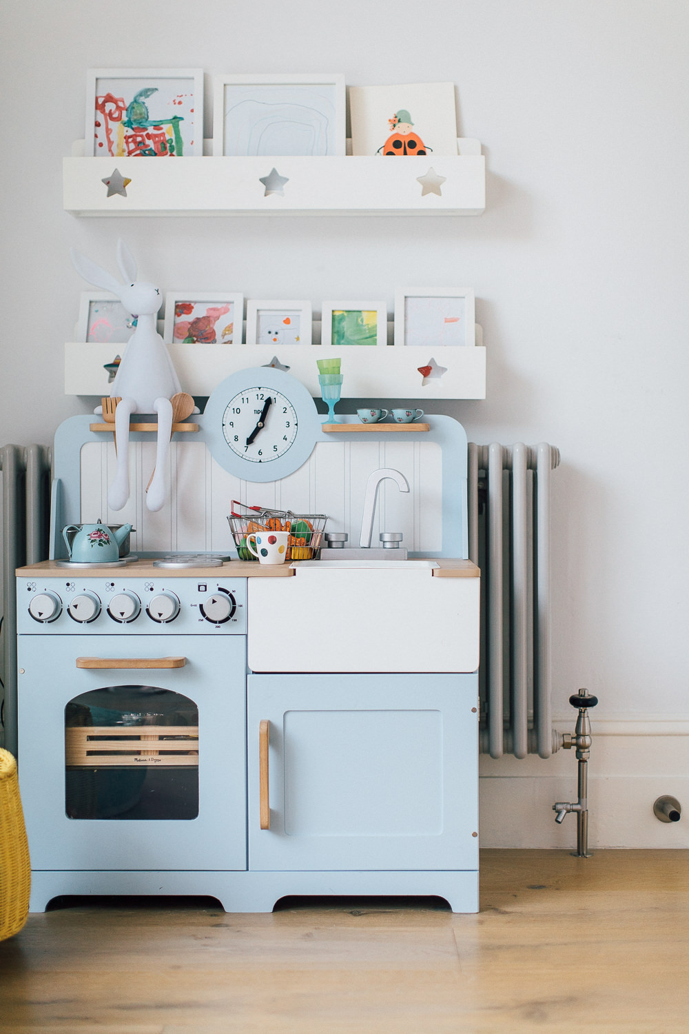 Pastel blue country play kitchen