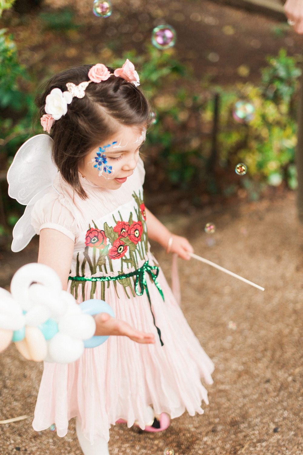 Fairy fancy dress | Childrens fancy dress | Fairy | A Midsummer nights dream inspired children's birthday party with stunning floral, fairy entertainment, crafts and a picnic. Photos by Kate Nielen.