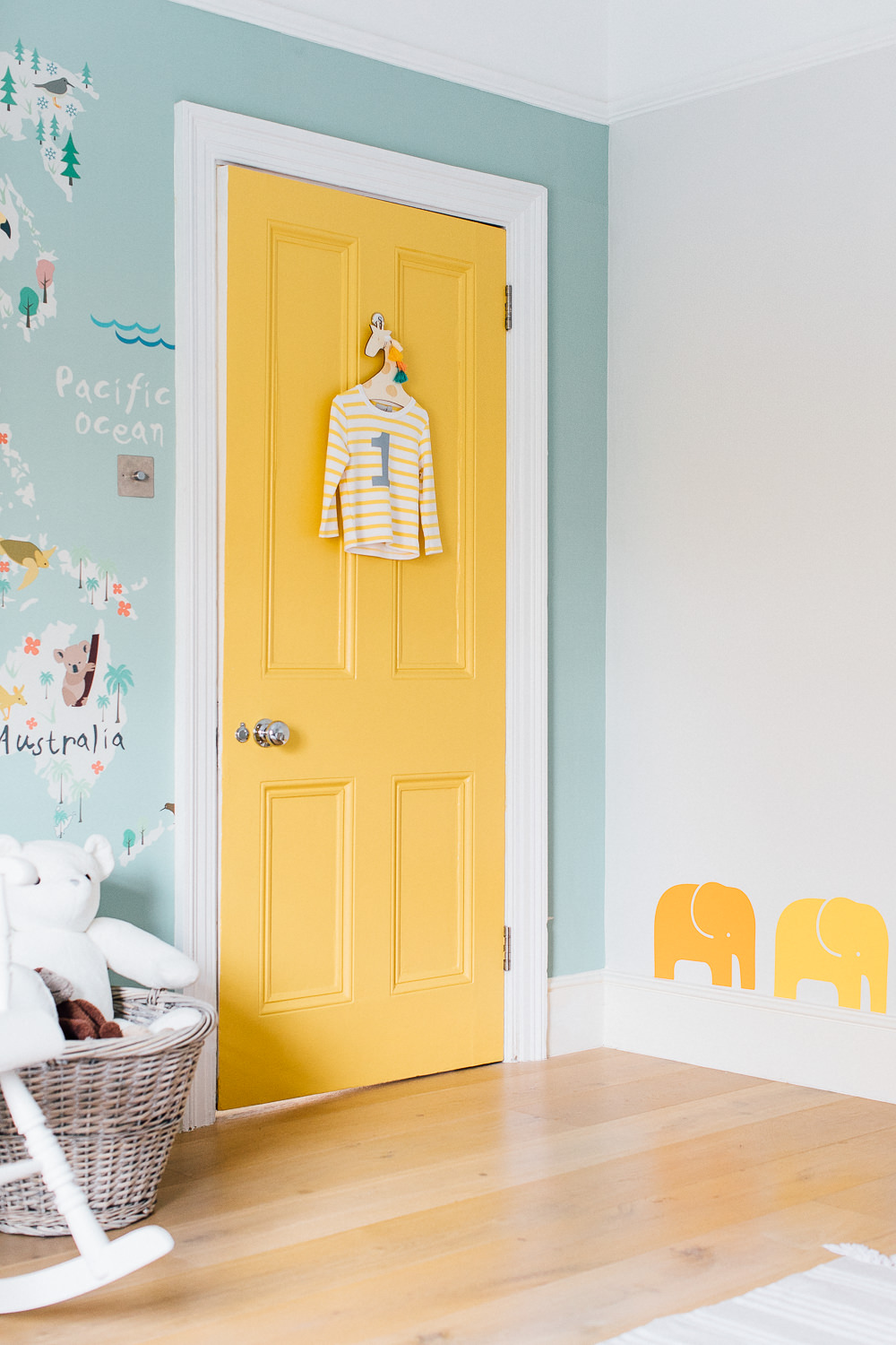 Statement door and elephant wall stickers